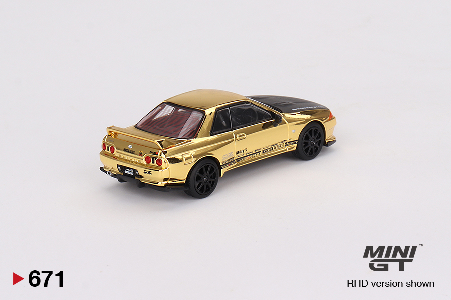 1/64 MINI-GT MGT00671-R 日産 スカイライン GT-R Top Secret VR32 ゴールドクローム カーボンファイバーフード 東京オートサロン 2024 TSM_画像4