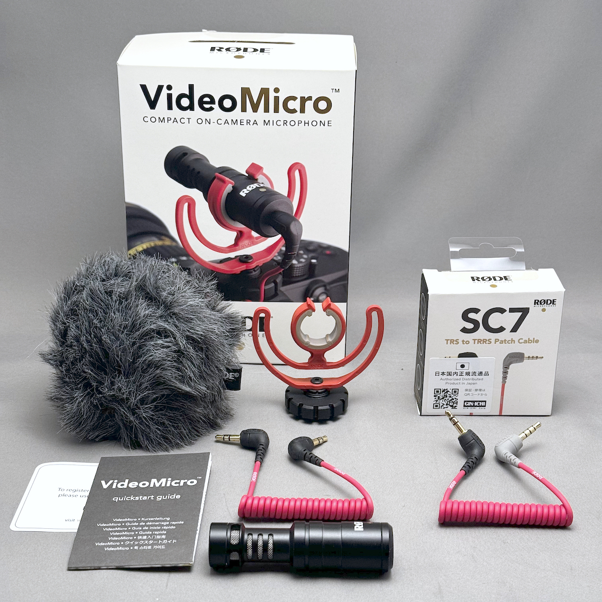 RODE VideoMicro 超小型コンデンサーマイク ／ RODE SC7 スマートフォン、タブレット対応TRS-TRRSケーブル ◆ ロード ビデオカメラマイク_画像1