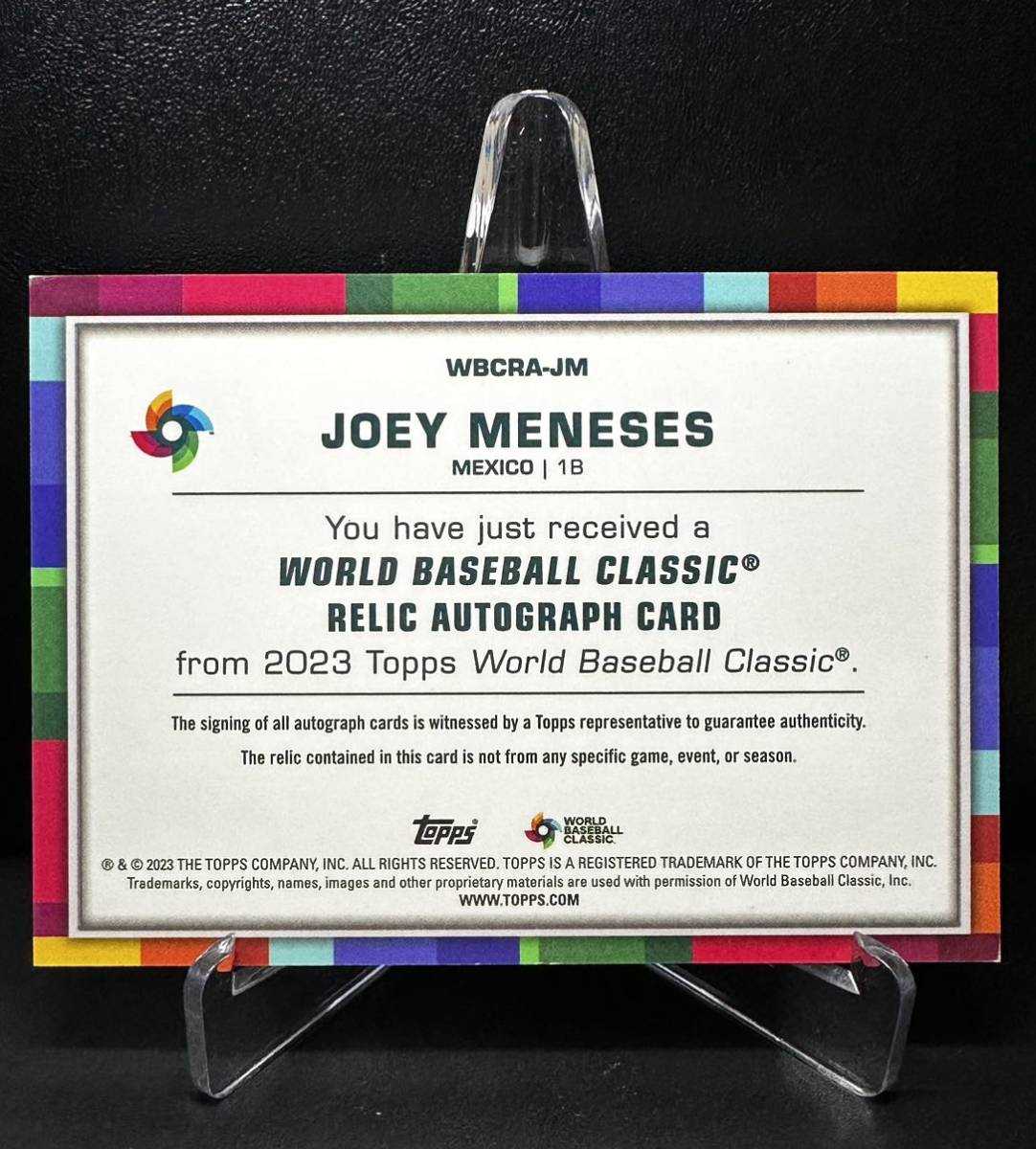 [10/10] 2023 Topps World Baseball Classic WBC Team MEXICO メキシコ代表 JOEY MENESES ジョーイ メネセス RELIC AUTOGRAPH 10枚限定_画像2