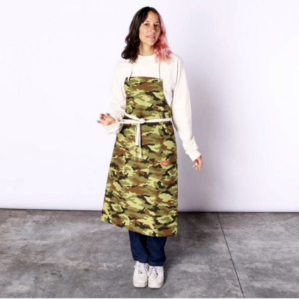 【COOKMAN】クックマン Long Apron ロングエプロン Ripstop Camo Green (Woodland) 233-03992 / カモフラ 迷彩柄 男女兼用 フリーサイズ_画像2