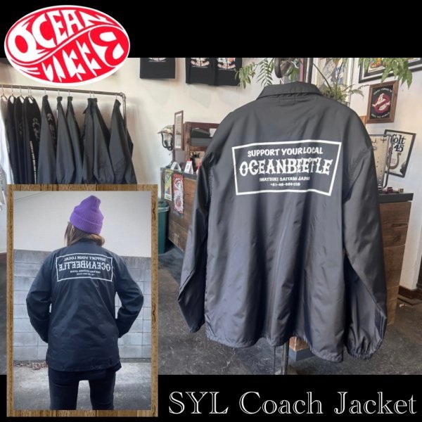 【OCEAN BEETLE】オーシャンビートル SYL Coach Jacket SUPPORT YOUR LOCAL Coach Jacket コーチジャケット 薄手コーチジャケット / Lの画像1