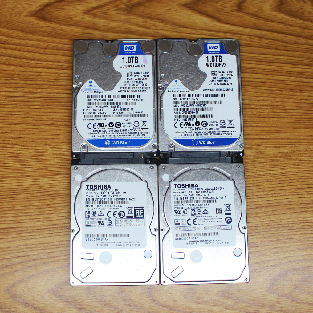 ハードディスク 1TB(1000GB) 正常品判定 4台セット ノート用 2.5インチ SATA 内蔵HDD 管04_画像1