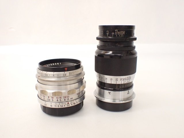 Leica ライカ Elmar 9cm F4 Lマウント L39 + Carl Zeiss Jena カールツァイス Tessar 50mm F2.8T M42マウント レンズ2本セット □ 6D042-17_画像5