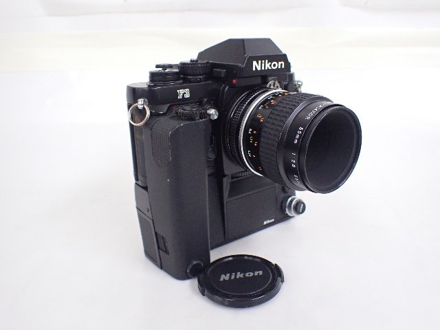 NIKON ニコン F3 フィルム一眼レフカメラ Micro-NIKKOR 55mm F2.8 レンズ MD-4 モータードライブ セット ∴ 6CFF8-3_画像2