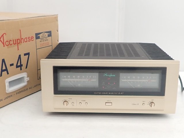 【美品】Accuphase 純A級パワーアンプ A-47 CLASS-A 45W/ch STEREO POWER AMPLIFIER 元箱付き アキュフェーズ ▽ 6C78F-39_画像1