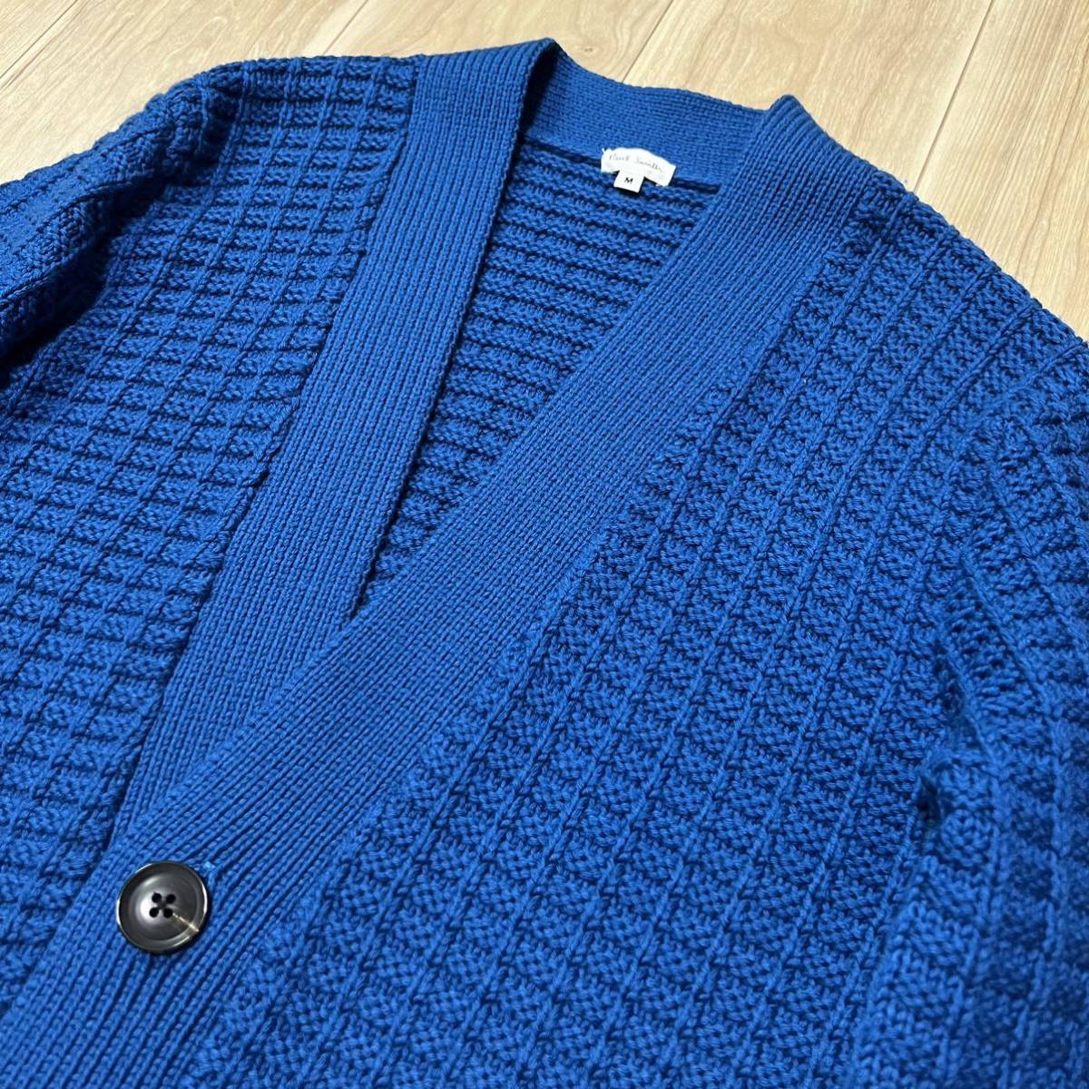 * обычная цена 45000 иен * прекрасный товар Paul Smith Paul Smith длинный рукав кардиган вязаный свитер голубой свободно большой размер размер M мужской R-5540