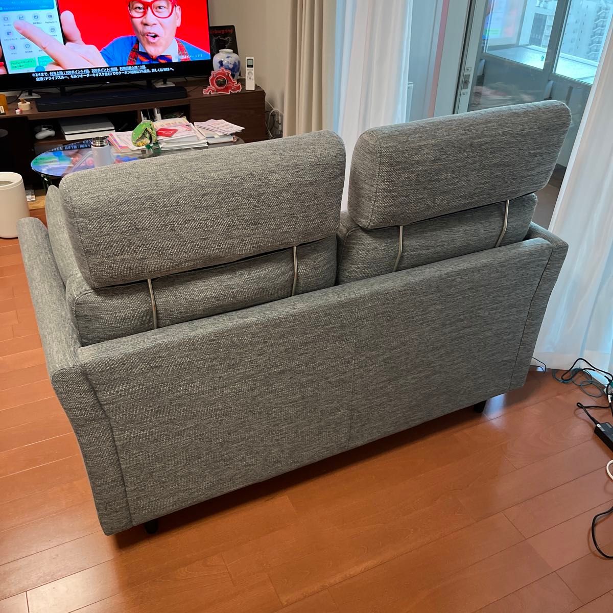 ニトリ 布張り2人用ソファ CA10 DR-GY ヘッドレスト付 2人掛け ニトリ 布張り2人用ソファ CA10 DR-GY ヘッドレスト付 2人掛け