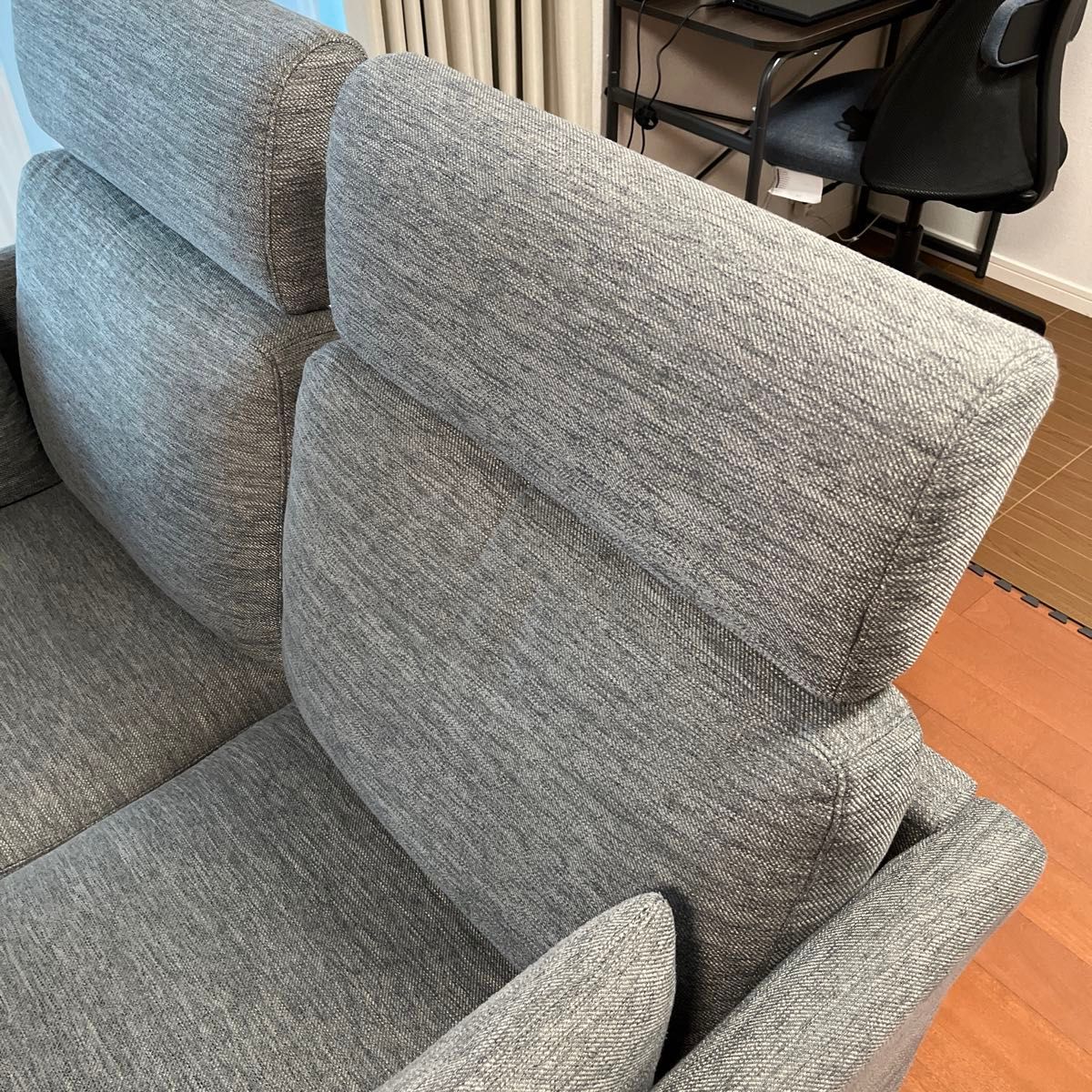 ニトリ 布張り2人用ソファ CA10 DR-GY ヘッドレスト付 2人掛け ニトリ 布張り2人用ソファ CA10 DR-GY ヘッドレスト付 2人掛け