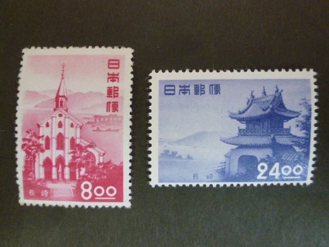 *D-69746-45 stamp selection of a hundred best sight-seeing area series Nagasaki large . heaven ... luck temple mountain . rose 2 sheets 