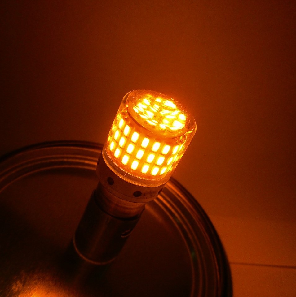 LEDバルブ　電球型　アンバー（橙）　1個　BA15S　12V/24V共用　（628758）_画像4