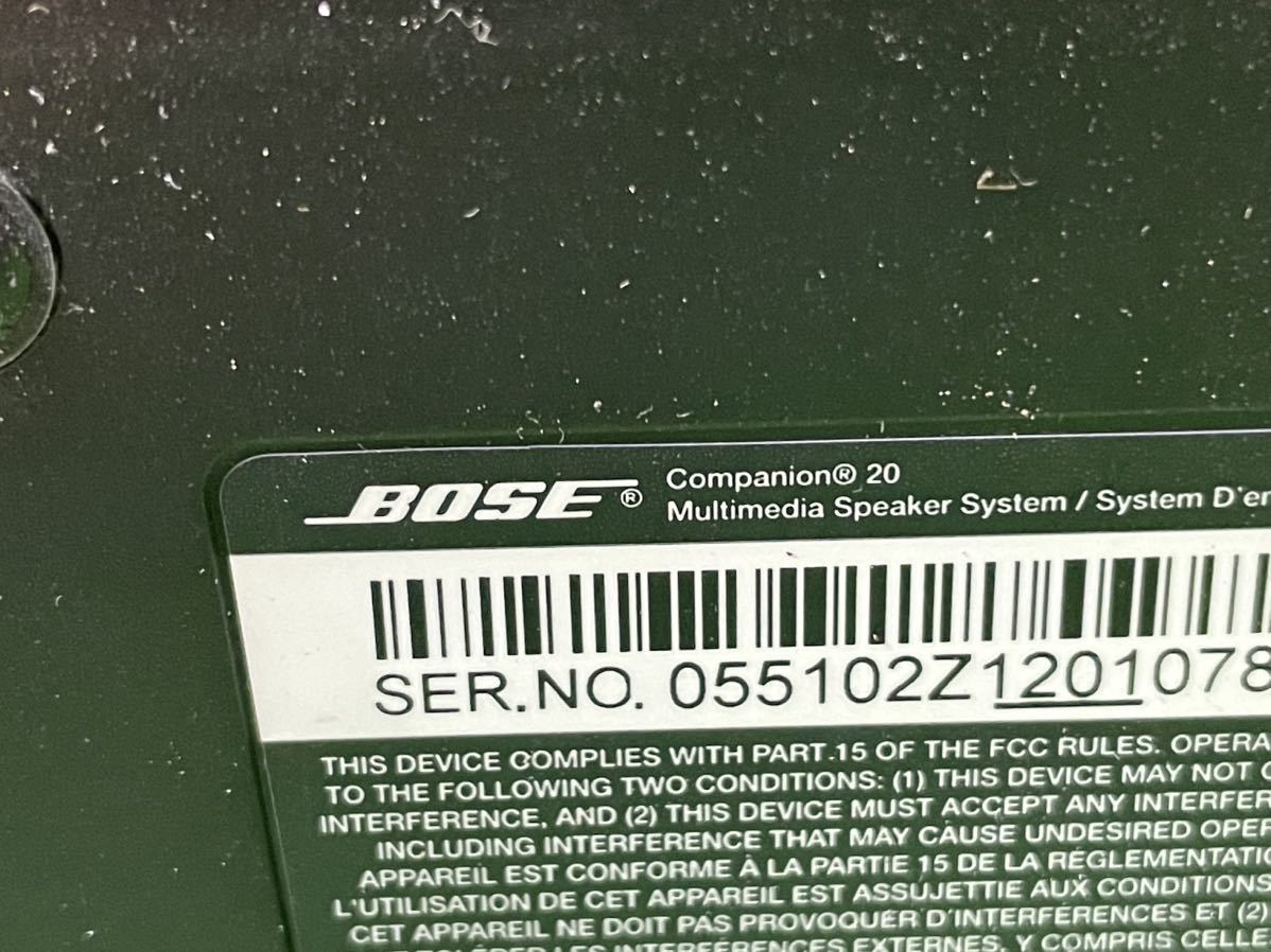 1B80 BOSE ボーズ COMPANION 20 マルチメディアスピーカー ペア コントローラー付き ジャンク品_画像5
