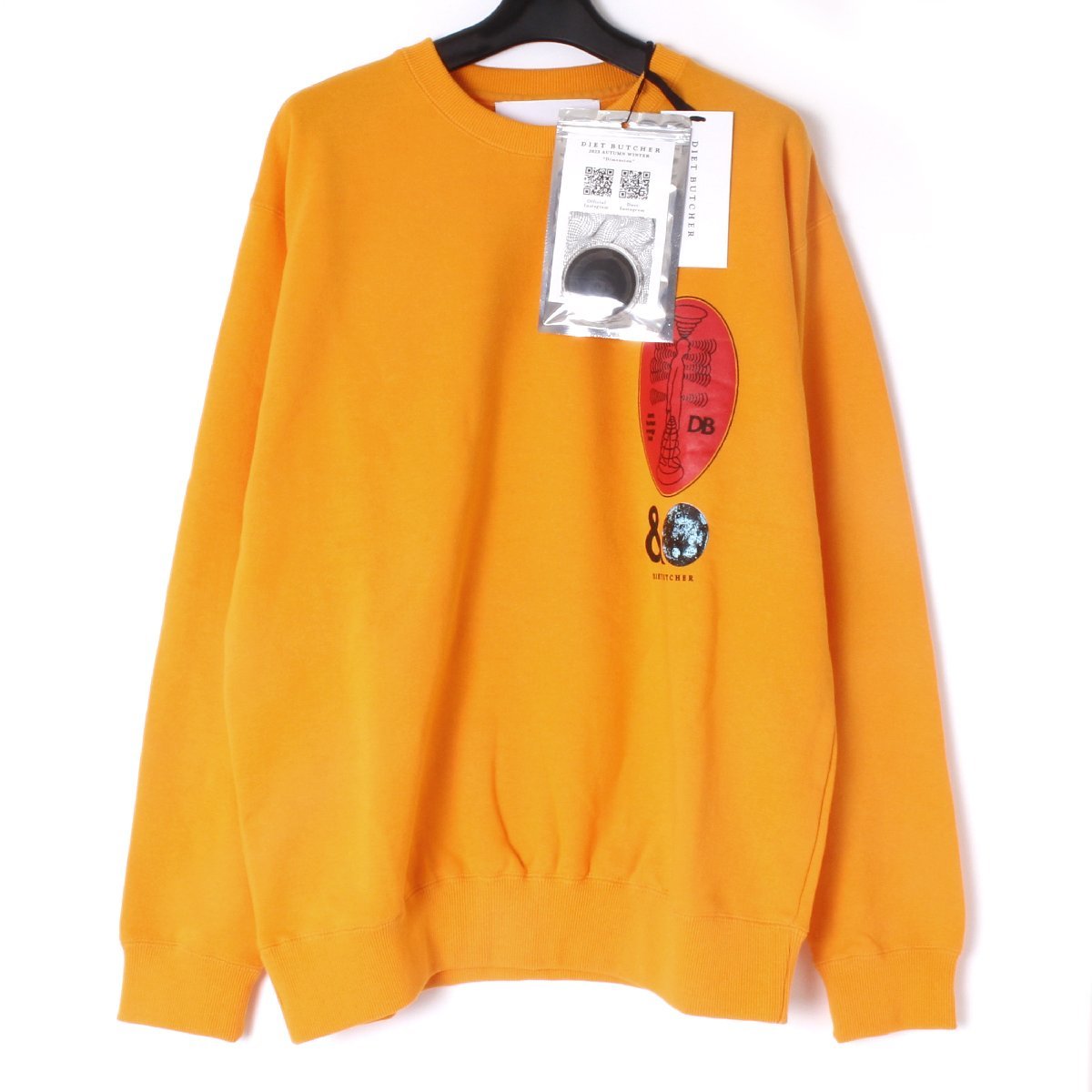 23AW【タグ付き・新品・定価18,700円】DIET BUTCHER Sweat shirt with NEW YOAKE POST size2 DB82387004 ダイエットブッチャー スウェット_画像4