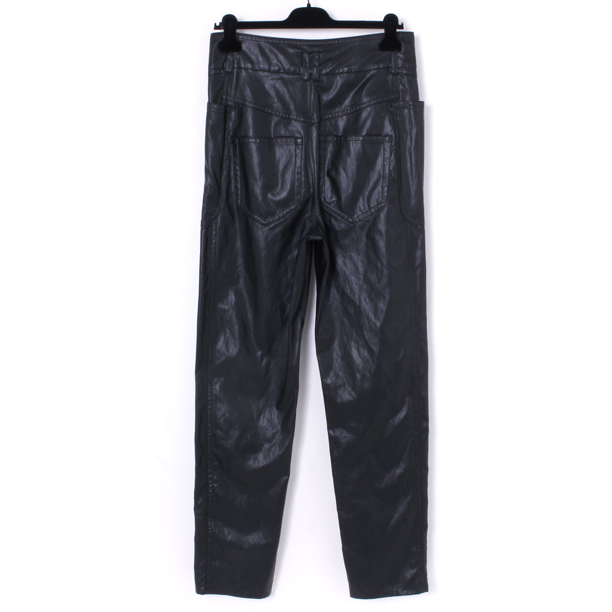 【タグ付・新品・定価67,100円】ISABEL MARANT ETOILE TESSINI TROUSER 36 ブラック イザベルマランエトワール フェイクレザー パンツ_画像4