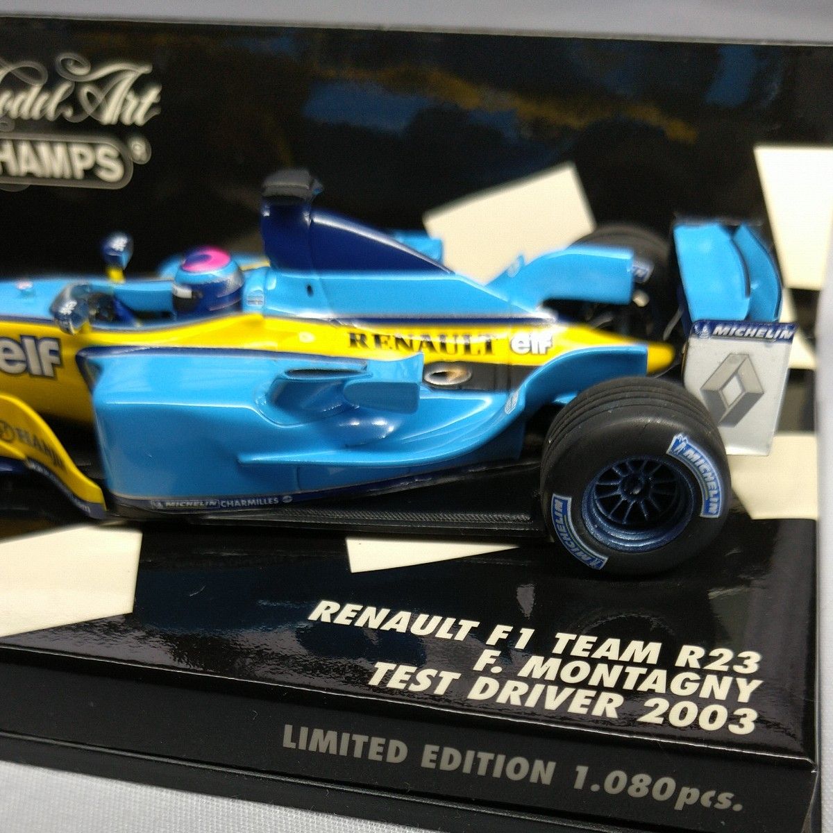 ミニカー 1/43 ミニチャンプス RENAULT F1 TEAM  R23 F.MONTAGNY TEST DRIVER 03