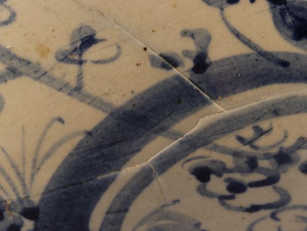 古美術 朝鮮古陶磁器 李朝 白磁 染付 扁壷 時代物 極上品 初だし品 C3799_画像7