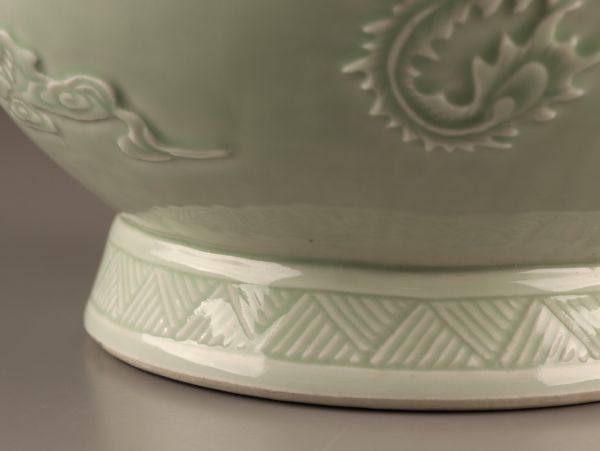 中国古玩 唐物 大清乾隆年製 款 天青釉 花瓶 時代物 極上品 初だし品 C3920の画像8