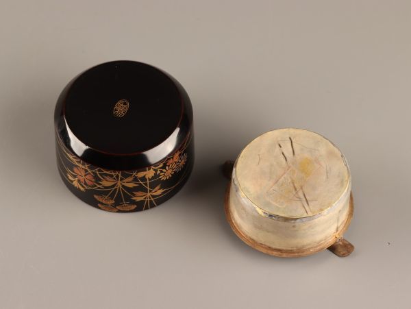 茶道具 木製漆塗 金蒔絵 平安象彦 煙草盆 時代物 極上品 初だし品 C3983_画像8