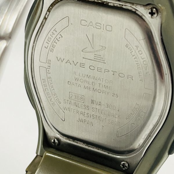 W249-Z6-398 ◎ CASIO カシオ wave ceptor ウェーブセプター WVA-300 電波ソーラー メンズ 腕時計 純正ベルト アナデジ グレー文字盤 ②_画像4
