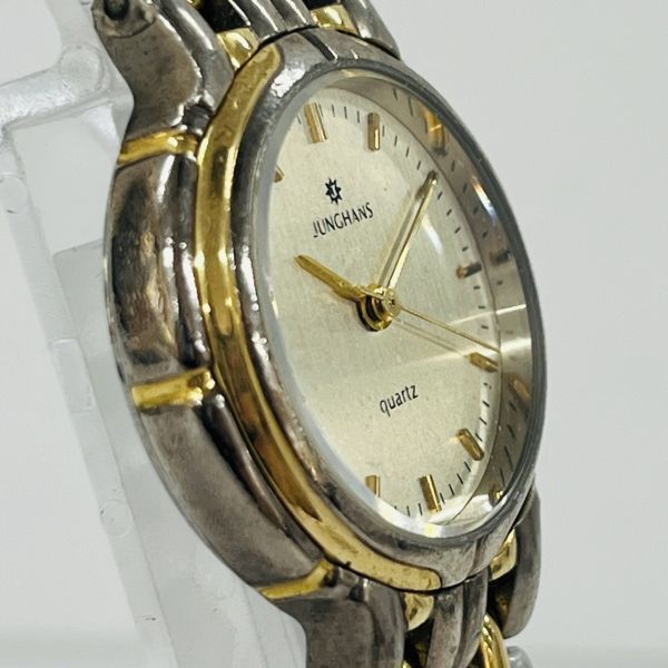 X259-K44-2871 ◎ JUNGHANS ユンハンス JUN-06L quartz クォーツ レディース 腕時計 ゴールド文字盤 アナログ 3針 ラウンド ファッション②_画像2