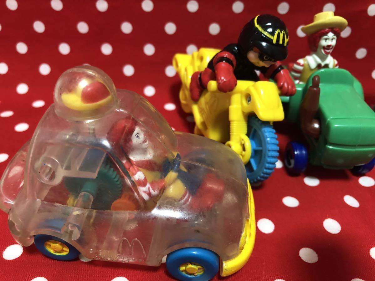  McDonald's toy ronarudo Hamburglar Grimace Birdie car bike Donald mi-ru toy Ame toy abroad happy set 