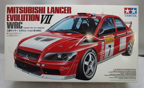 ■【未組立・箱ダメージ・シール欠品】TAMIYA タミヤ 1/24 三菱 ランサーエボリューションVII WRC スポーツカーシリーズ No.257 プラモデル_画像1