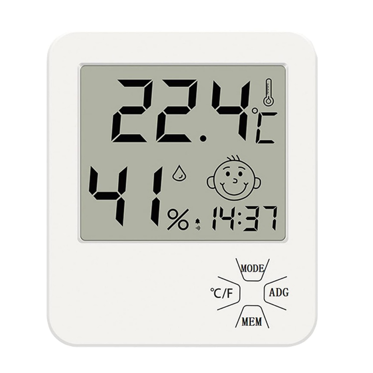 デジタル温度計 卓上湿度計 アラーム時計 壁掛け＆卓上スタンド兼用 置き掛け両用タイプ 電池付き　日本語取扱説明書付属_画像1