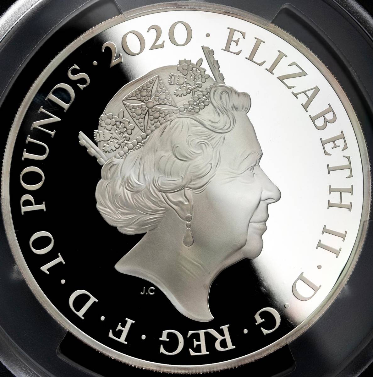 【準最高鑑定】2020年 英国 ロイヤルミント エルトン・ジョン 10ポンド 5オンス 銀貨 PCGS PR69 DCAM_画像4