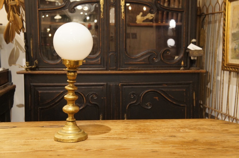 フランスアンティーク 真鍮製 燭台 OPENサイン テーブルランプ/オープンサイン/キャンドルホルダー/リメイク/蝋燭/スクールハウス/antique_画像6