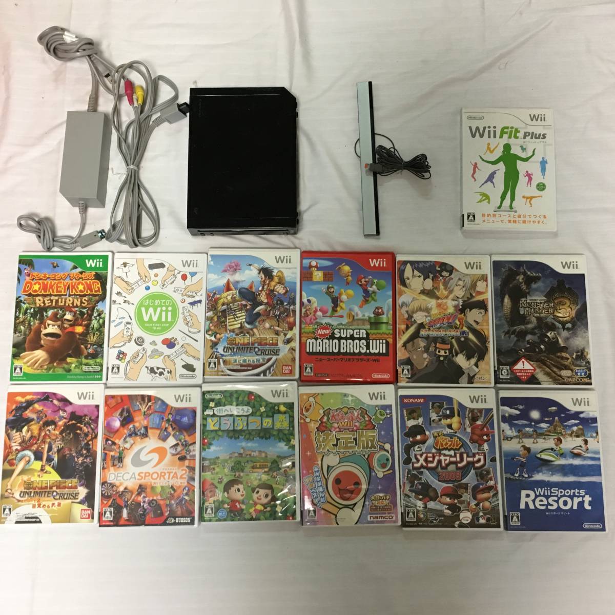 wii+ソフト13本セット 現状品 まとめ売り 通電確認のみ 動作未確認 ジャンク リモコン欠品_画像1