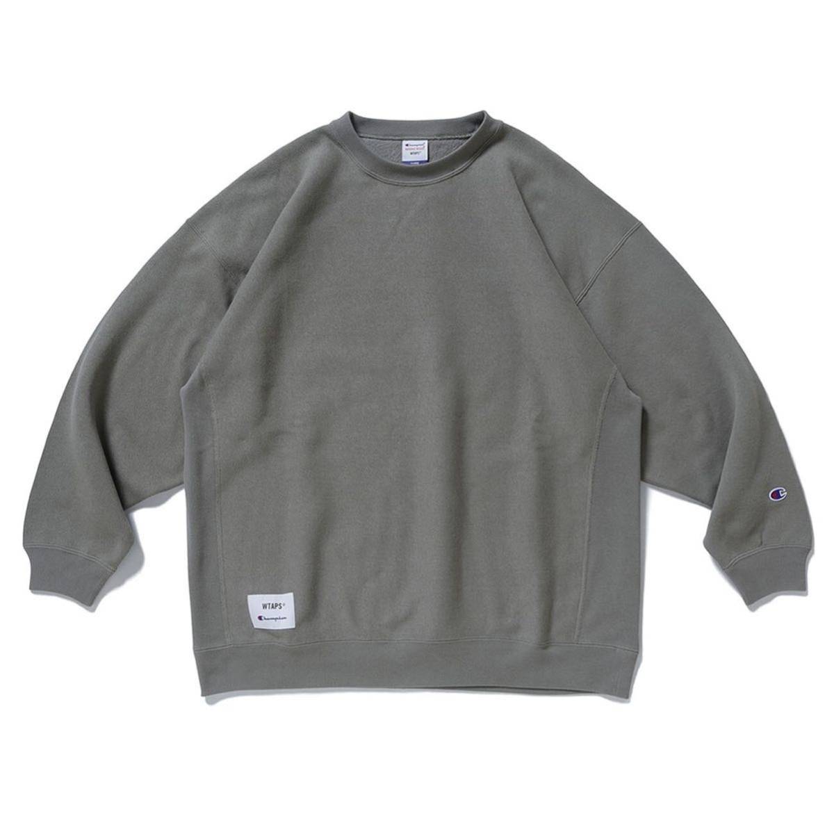 新品 WTAPS SNEAK4 ACADEMY / CREW NECK / COTTON. CHAMPION. REVERSE WEAVE オリーブ MEDIUM