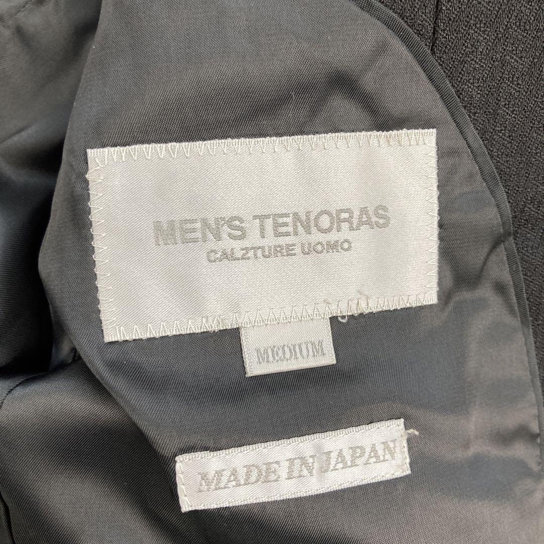 MEN'S TENORAS メンズティノラス スリーピース スーツ セットアップ M ヘリンボーン ブラック サイドベンツ 黒 3ピース 廃盤モデル_画像9