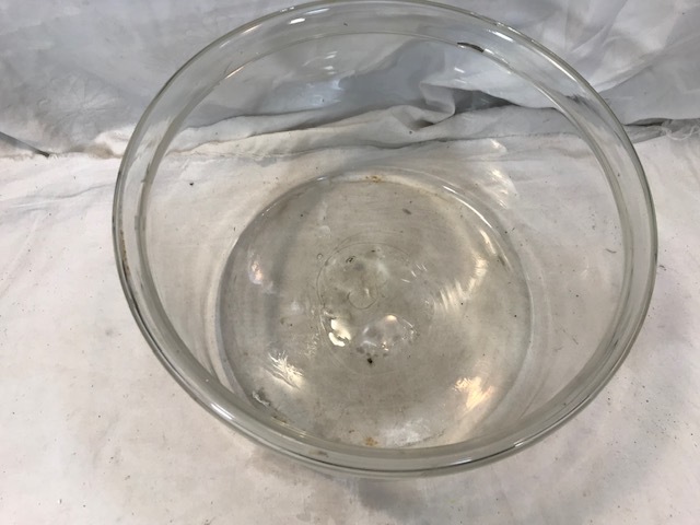 レトロ　ガラス製　丸形　ガラス水槽　たらい　メダカ　金魚　直径32.5cm_画像2