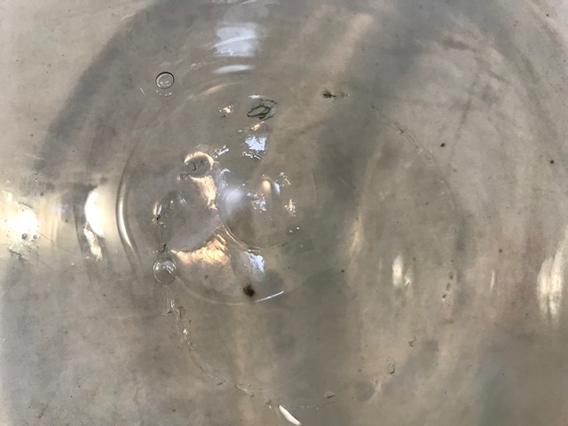 レトロ　ガラス製　丸形　ガラス水槽　たらい　メダカ　金魚　直径32.5cm_画像4
