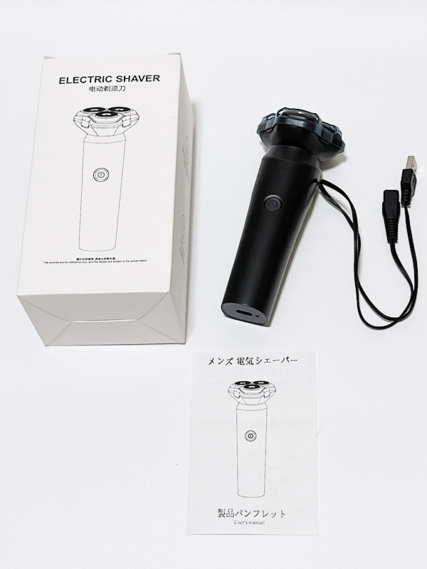 [YON-A61227042] 電気シェーバー 髭剃り USB充電 4D浮上刃 IPX4防水 水洗い 電動 充電式 ブラック メンズシェーバー 男性用 電気カミソリ_画像1