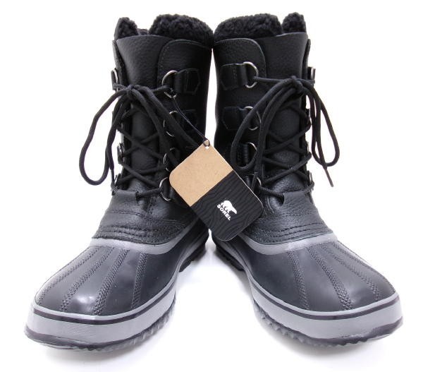 新品★SOREL★ソレル★1964パックT スノーブーツ★レザー★レースアップ★防水ブラック★メンズ★US7★UK6.5★EUR40★25cm★－40度まで対応