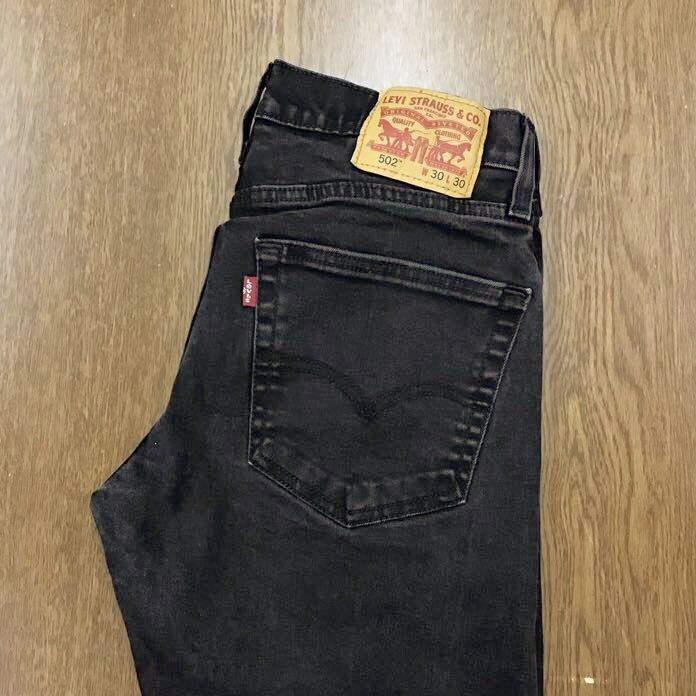 FA189】Levi's 502 W30 L30 ブラック ジーンズ ジーパン デニムパンツ