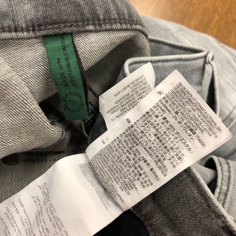 【FA142】G-STAR RAW W36 L32 色落ち加工 カラーパンツ グレー ストレッチ生地 灰色 メンズブランド古着 ジースターロウ 送料無料_画像7