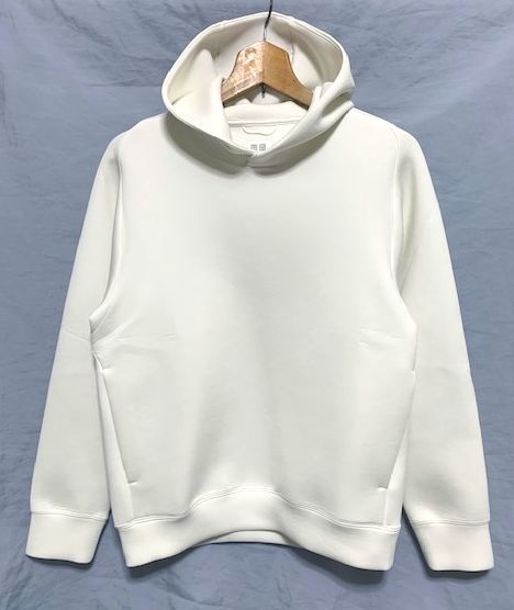 ★21AW 美品　UNIQLO ユニクロ　ウルトラストレッチ ドライスウェットプルパーカ ホワイト XS_画像1