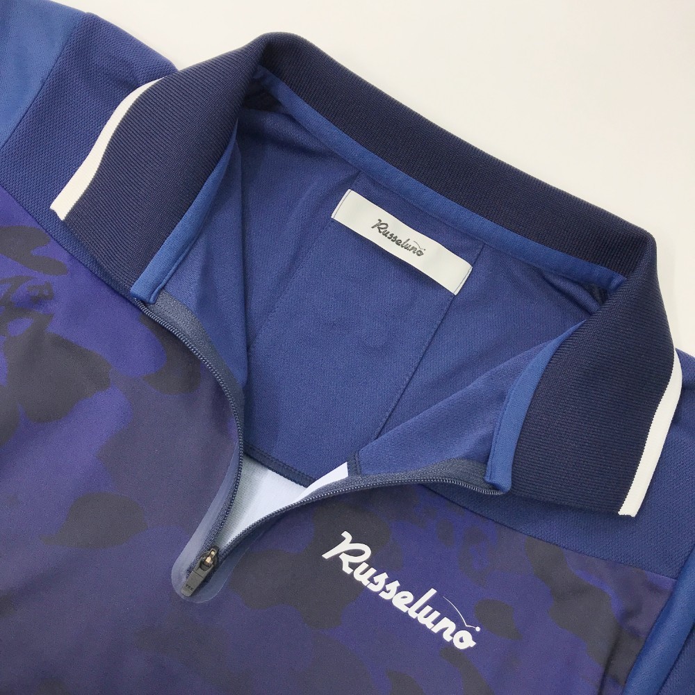 RUSSELUNO ラッセルノ 2020年モデル ハーフジップ 半袖ポロシャツ ルチャ 迷彩柄 カモフラ ネイビー系 5 [240001823467] ゴルフウェア_画像3