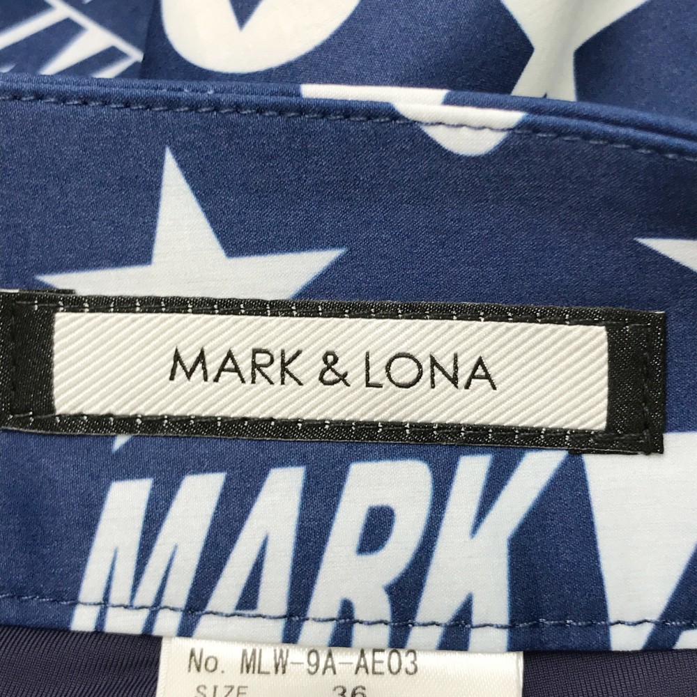 MARK&LONA マークアンドロナ インナー付スカート スカル 星 総柄 ブルー系 36 [240001941823] ゴルフウェア レディース_画像7