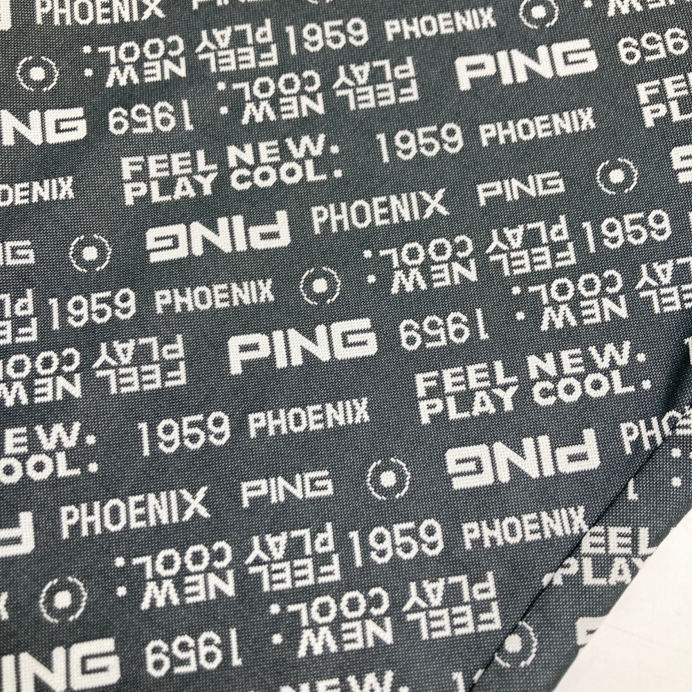 PING ピン 2022年モデル 半袖 ポロシャツ 総柄 ブラック系 M [240101098169] ゴルフウェア メンズ_画像4
