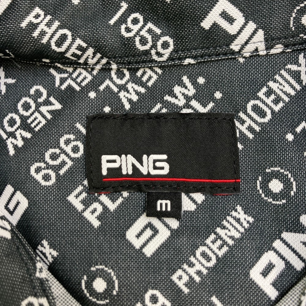 PING ピン 2022年モデル 半袖 ポロシャツ 総柄 ブラック系 M [240101098169] ゴルフウェア メンズ_画像5