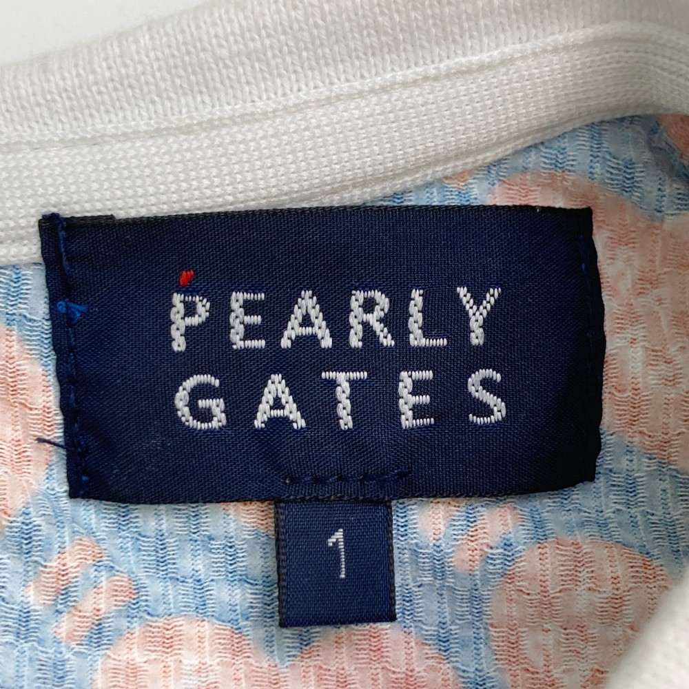 PEARLY GATES パーリーゲイツ 2022年モデル 襟付き ノースリーブシャツ ハート総柄 ネイビー系 1 [240101107018] ゴルフウェア レディース_画像7