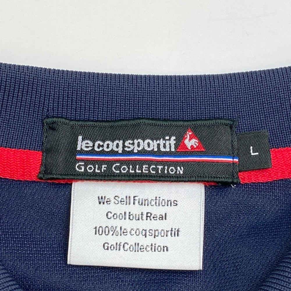 LECOQ GOLF ルコックゴルフ 半袖ポロシャツ プリント ネイビー系 L [240001959034] ゴルフウェア メンズ_画像5