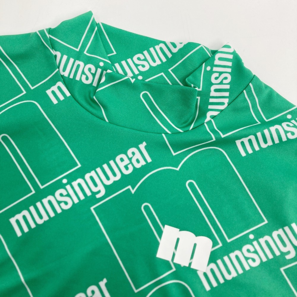 MUNSING WEAR マンシングウェア 2023年モデル ハイネック半袖Tシャツ ロゴ グリーン系 L [240001981223] ゴルフウェア メンズの画像3