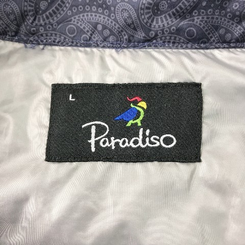 【1円】PARADISO パラディーゾ 中綿×ニット ジップジャケット ペイズリー総柄 ネイビー系 L [240001856092]_画像5