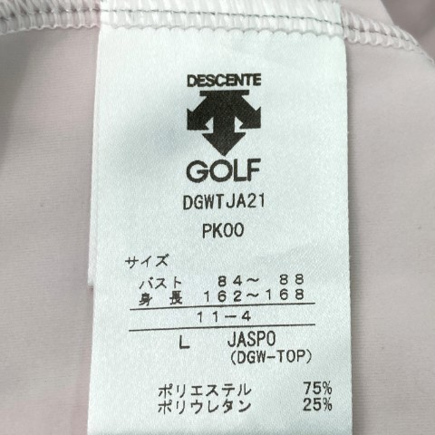 【1円】DESCENTE GOLF デサントゴルフ 2022年モデル ハイネック 半袖Tシャツ ラインストーン ピンク系 [240101065665]_画像5