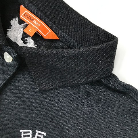 【1円】BEAMS GOLF ビームスゴルフ 長袖ポロシャツ ブラック系 L [240101023117]_画像8