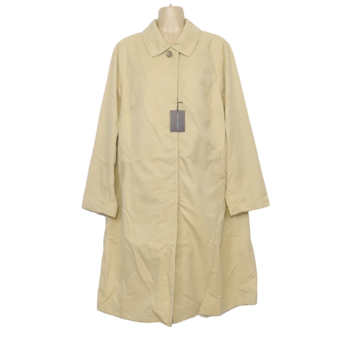 [ new goods!]gree*n[nout] green Note * long possible to use standard design! turn-down collar coat large size 13 beige group spring autumn put on turning power z5125
