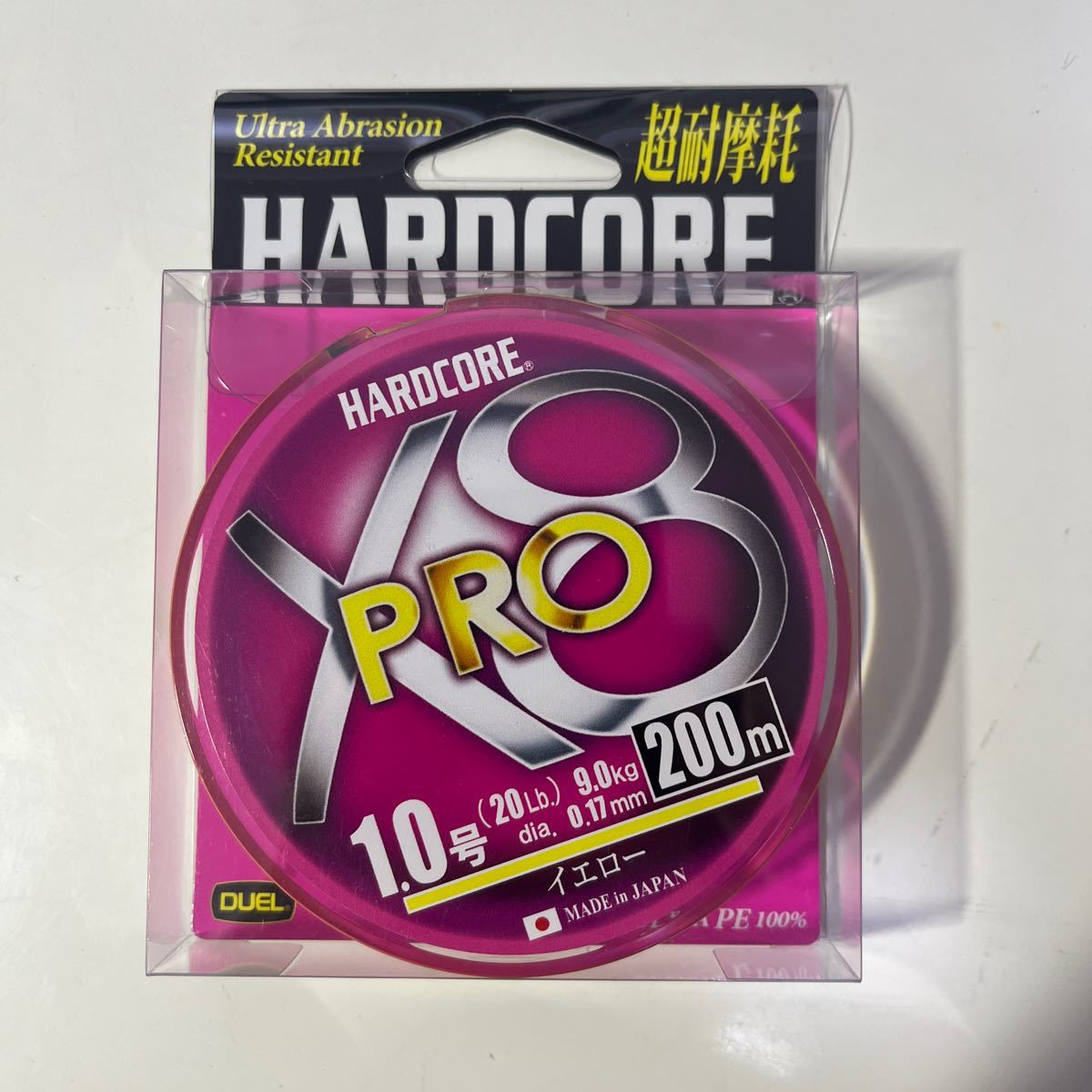 DUEL (デュエル) HARDCORE (ハードコア) PEライン 1号 HARDCORE X8 PRO 200m イエロー H3884-Y【新品未使用品】N0083_画像1